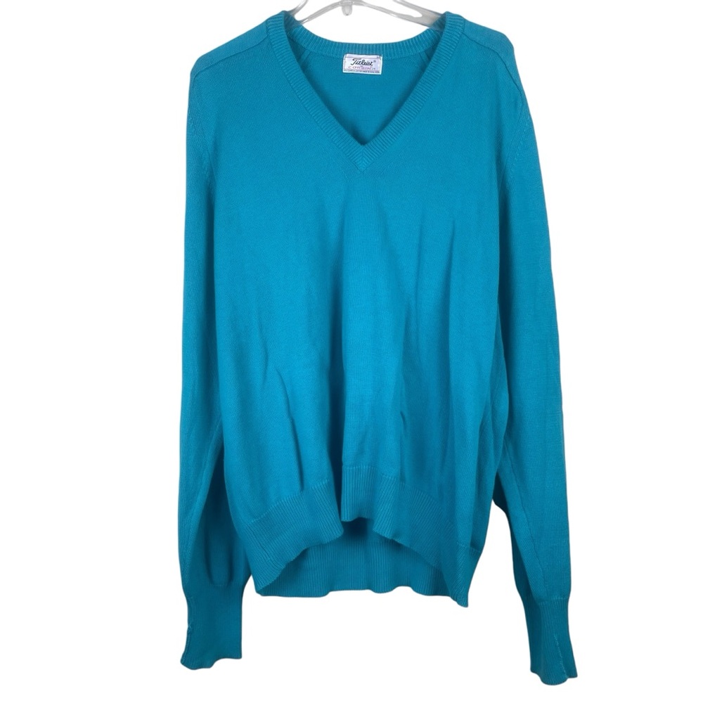 Vintage Titleist by Corbin 100% Combed Cotton Teal Turquoise Sweater Size XXL